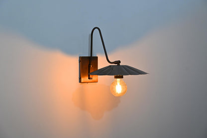 Adjustable Brass Wall Light With Flower Shade | Frost Lights