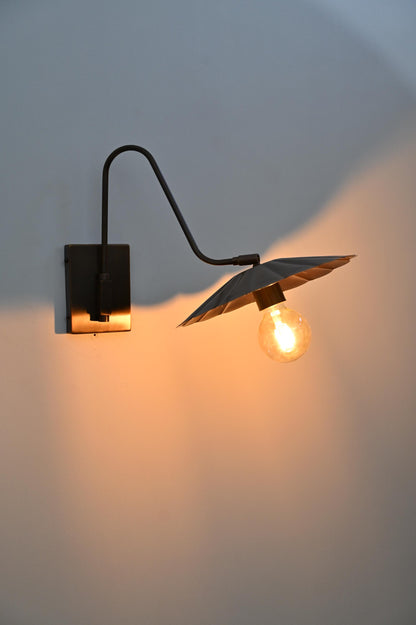 Adjustable Brass Wall Light With Flower Shade | Frost Lights