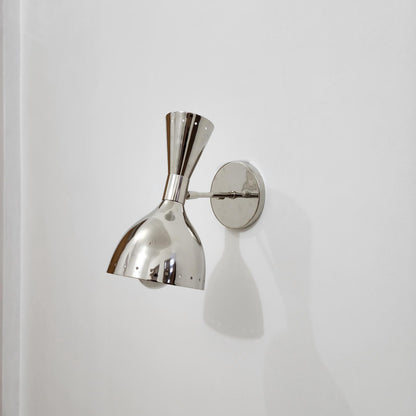 Polished Chrome Mid Century Wall Light | Frost Lights
