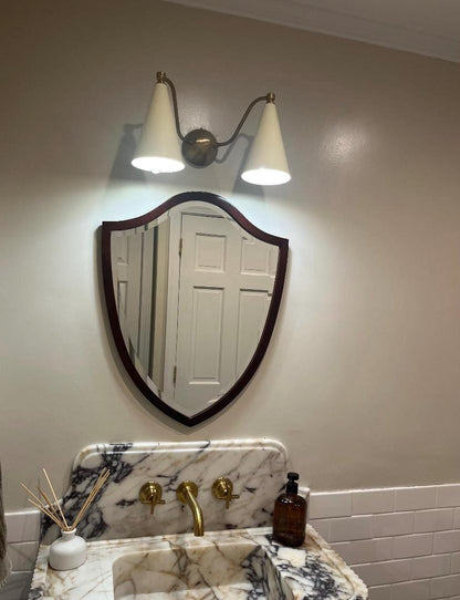 Modern Brass Accent Light With Double Cone Shades | Frost Lights