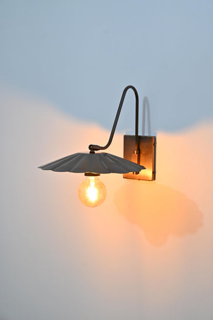 Adjustable Brass Wall Light With Flower Shade | Frost Lights