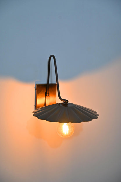 Adjustable Brass Wall Light With Flower Shade | Frost Lights
