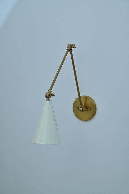 Mid Century Modern Brass Wall Lamp | Frost Lights