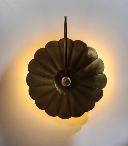 Contemporary Floral Brass Wall Fixture | Frost Lights