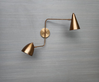 Handmade Brass Sputnik Wall Lamp With Swing Arms | Frost Lights