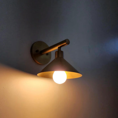 Scandinavian Brass Wall Sconce With Cone Shade | Frost Lights