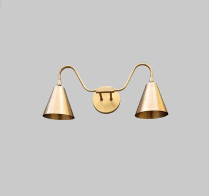 Two Light Brass Wall Sconce for Bathroom Vanity | Frost Lights