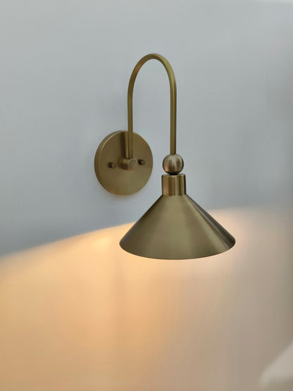 Mid Century Brass Wall Light Fixture | Frost Lights
