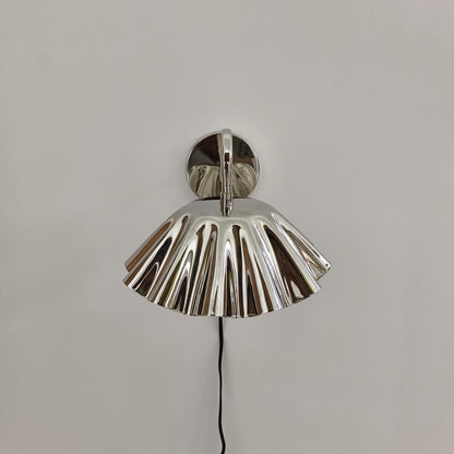 Handmade Brass Wall Sconce | Fluted Umbrella Shade Wall Light