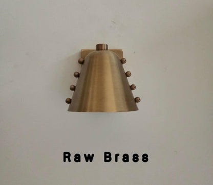 Vintage Inspired Brass Cone Wall Sconce | Frost Lights