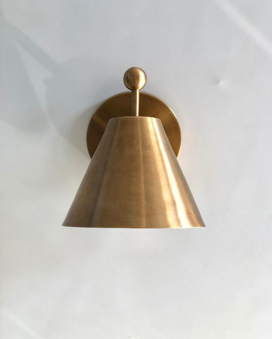Handcrafted Brass Wall Sconce with Finial - Vintage Style Lighting | Wall Lamp