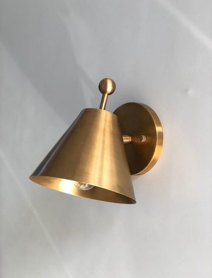 Classic Brass Wall Light with Round Canopy | Frost Lights