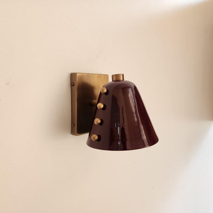 Brass Cone Wall Lamp Pair with Brushed Brass Finish | Frost Lights