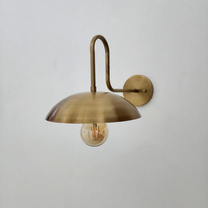 Mid Century Brass Gooseneck Wall Lamp | Frost Lights