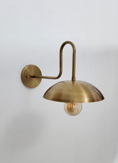 Handmade Brass Wall Light with White Glass Globe | Frost Lights
