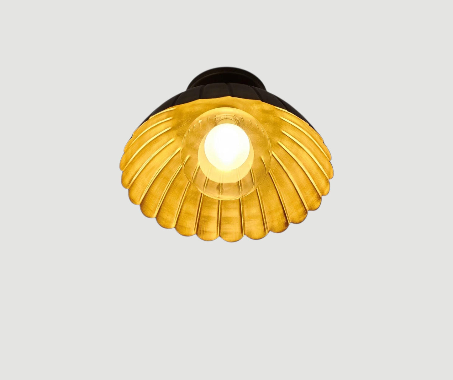 Brass Flower Ceiling Light – Handmade Vintage Flush Mount Fixture