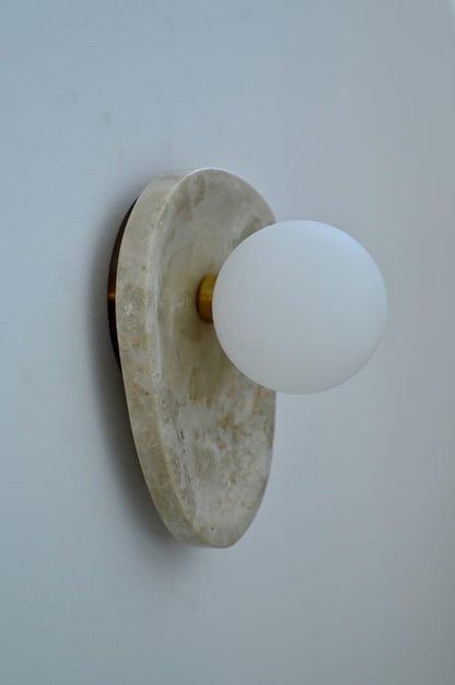 Luxury Brass Wall Lamp With Stone Backplate | Frost Lights