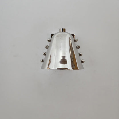 Polished Chrome Cone Wall Sconce – Mid-Century Rivet Design - optimized image