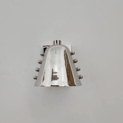 Polished Chrome Cone Wall Sconce – Mid-Century Rivet Design - optimized image