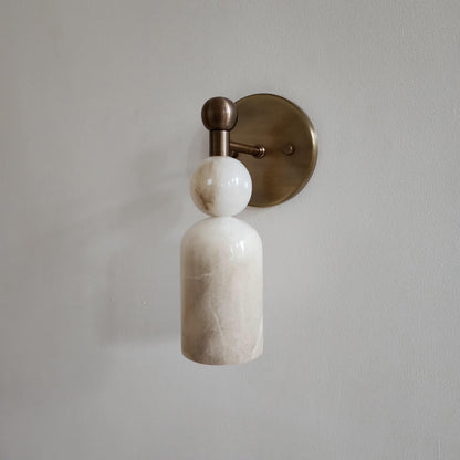 Handmade Brass Wall Light with Alabaster Shade | Frost Lights