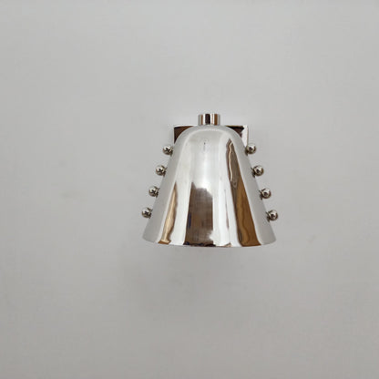 Polished Chrome Cone Wall Sconce – Mid-Century Rivet Design - optimized image
