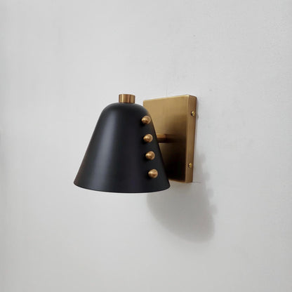 Handcrafted Brass Wall Fixture With Black Shade | Frost Lights