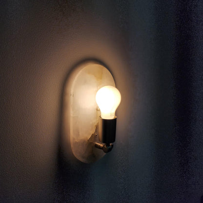Custom Brass Wall Lamp with Marble Plate | Handmade Mid-Century Sputnik Wall Sconce