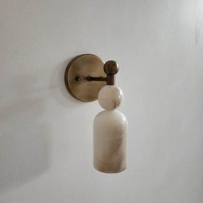 Artisan Alabaster Brass Wall Lamp | Frost Lights