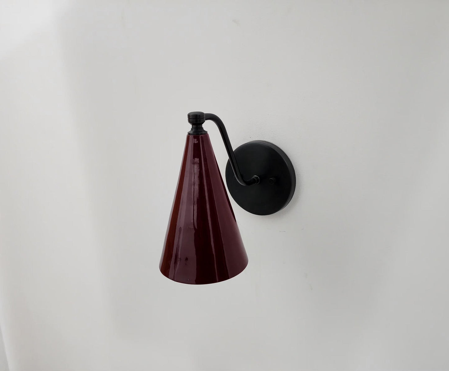 Handmade Brass Wall Sconce: Wine Cone Shade, Minimalist Light