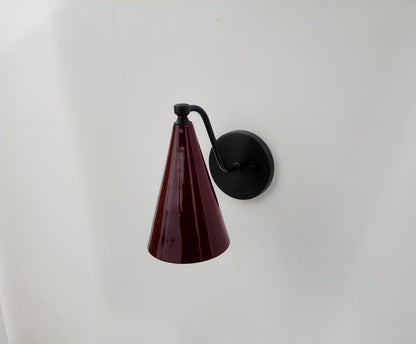 Handmade Brass Wall Sconce – Wine Cone Shade Minimalist Wall Light - optimized image