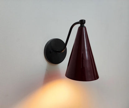 Handmade Brass Wall Sconce – Wine Cone Shade Minimalist Wall Light - optimized image