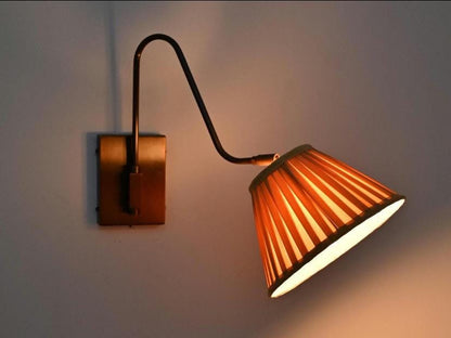 Traditional Brass Wall Lamp With Pleated Shade | Frost Lights