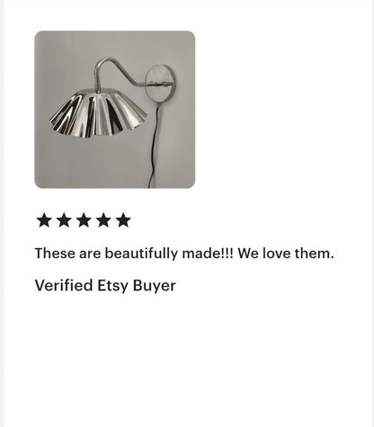 Handmade Brass Wall Sconce | Fluted Umbrella Shade Wall Light