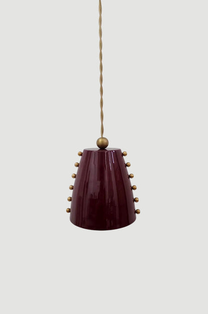 Handmade Brass Cone Pendant Light With Rivet Detail | Frost Lights