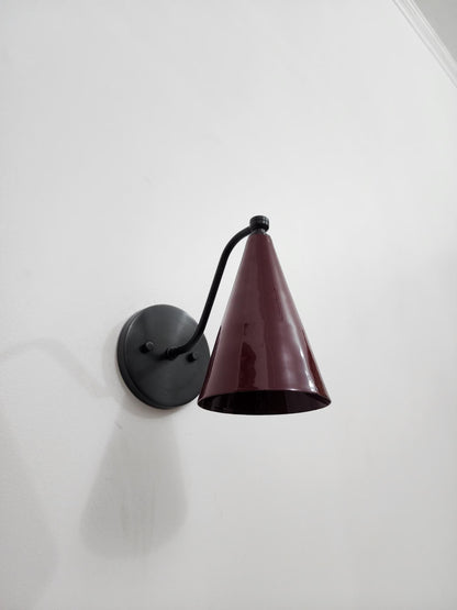 Handmade Brass Wall Sconce – Wine Cone Shade Minimalist Wall Light - optimized image