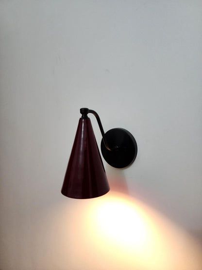 Handmade Brass Wall Sconce – Wine Cone Shade Minimalist Wall Light - optimized image