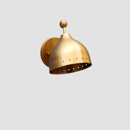 Rustic Industrial Wall Light with Pivot Brass - Vintage Single Shade Sconce - optimized image