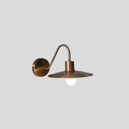 Vintage Brass Swan Neck Wall Sconce | Handmade Barn Light