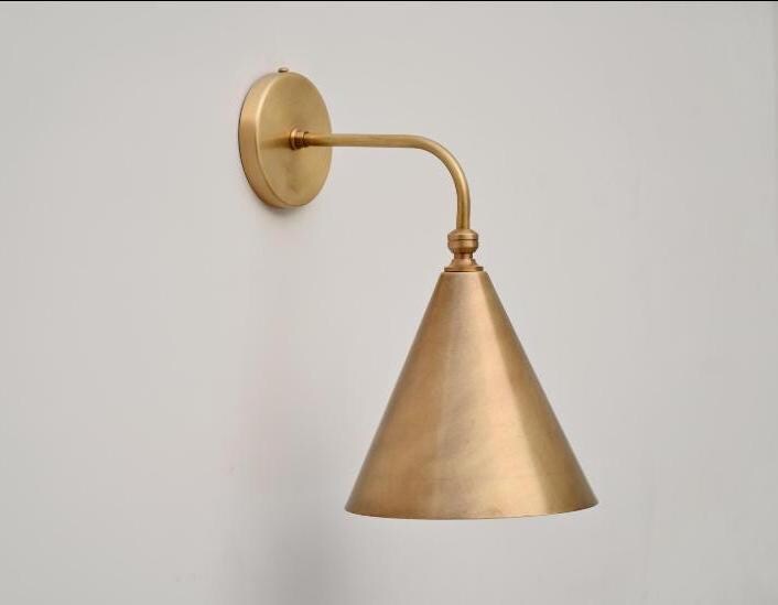 Brass Wall Sconce – Vintage Modern Light for Bedroom or Hallway