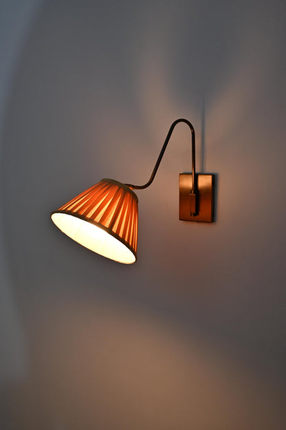 Hardwired Brass Wall Light With Fabric Shade | Frost Lights