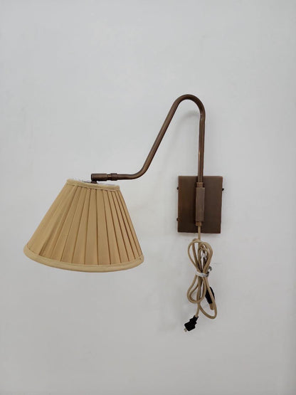 Scandinavian Brass Wall Sconce With Fabric Shade | Frost Lights