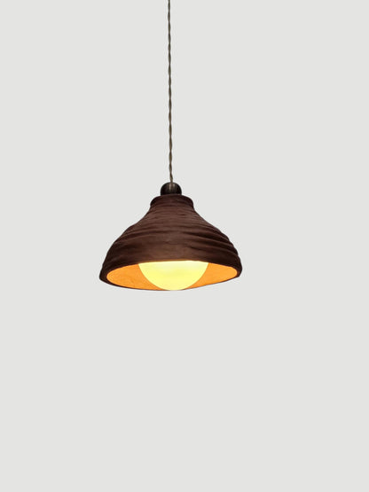 Handmade Plaster Of Paris Pendant Light – Rustic Textured Hanging Lamp - optimized image