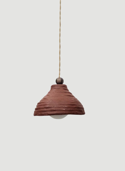 Handmade Plaster Of Paris Pendant Light – Rustic Textured Hanging Lamp - optimized image