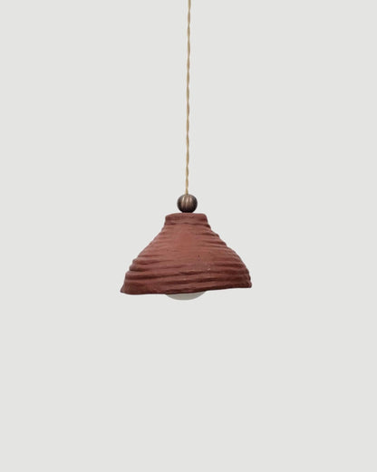 Handmade Plaster Of Paris Pendant Light – Rustic Textured Hanging Lamp - optimized image