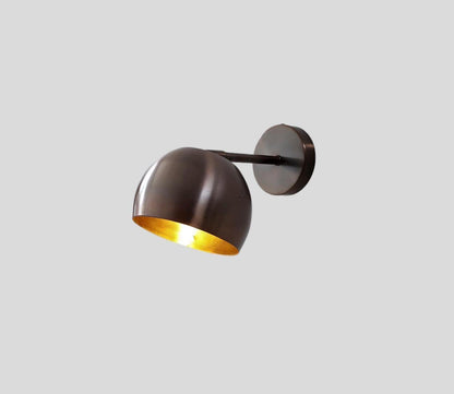 Compact Mid Century Brass Wall Lamp | Frost Lights