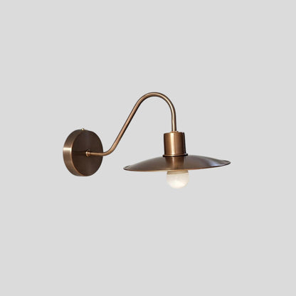 Vintage Brass Swan Neck Wall Sconce | Handmade Barn Light