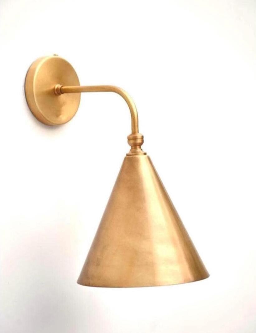 Brass Wall Sconce – Vintage Modern Light for Bedroom or Hallway