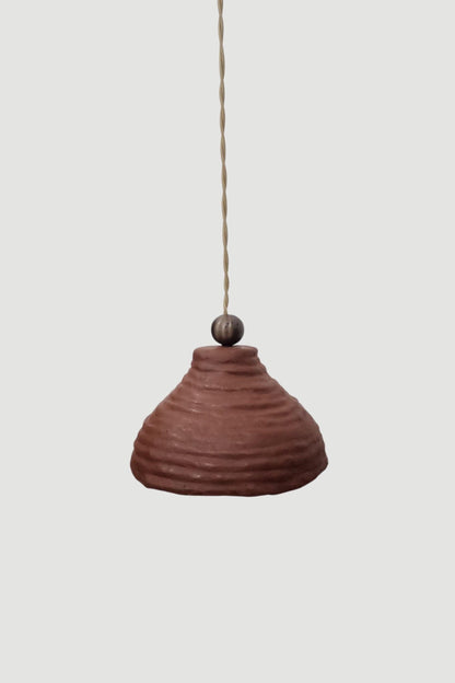Handmade Plaster Of Paris Pendant Light – Rustic Textured Hanging Lamp - optimized image