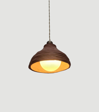 Handmade Plaster Of Paris Pendant Light – Rustic Textured Hanging Lamp - optimized image