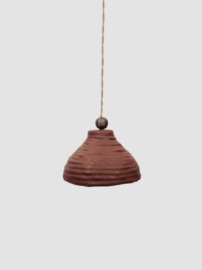 Handmade Plaster Of Paris Pendant Light – Rustic Textured Hanging Lamp - optimized image